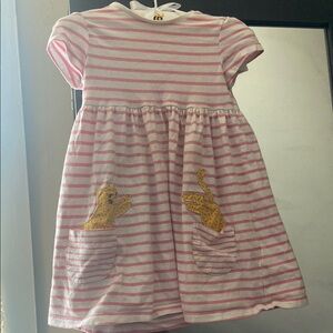 F&F Pink and White Puff Sleeve Sundress